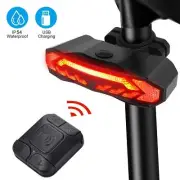 Bike Tail Light with Electric Horn Bell 110dB USB Rechargeable Waterproof Remote