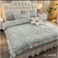 在飛比找蝦皮購物優惠-✅6色主銷韓國純棉甜美碎花3件組特大 床單組床罩組床包組雙人