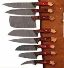 Custom Handmade Damascus Steel Splendid Kitchen Set Knives Lots of 8