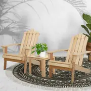 Outdoor Beach Style Lounge Set (Natural Wood)