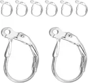 925 Sterling Silver Leverback Earring Hooks 8pcs French Ear Wire Lever Back