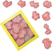 8PCS Animal Cookie Cutters Set with Plunger Stamps - Fun Baking Tools for Kids and Adults - Create Adorable Animal-Shaped Treats - Durable and Easy-to-Use Kitchen Tools