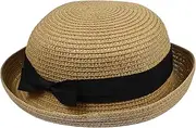 [CLISPEED] Sun Visor Youth Straw Sun Hat Straw Hats Women Beach Cap Brim Round Women Summer Female Light Travel Bow Breathable Oversized Ladies Youths Lady Casual Sunhats Khaki