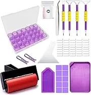 Zxpjkyu DIY Crafting Kit with Diamond Tools, Embroidery Case and Painting Items, 77Pcs