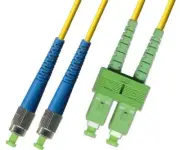 25M (82ft) OS2 FC/UPC to SC/APC Fiber Optic Cable Duplex Singlemode 9/125