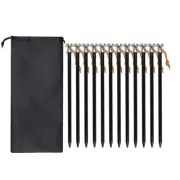 3X(12PCS 23cm Outdoor Tent Pegs Ground Nails with Storage Bag Windproof4018