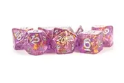 MDG: Resin Polyhedral Dice Set - Purple w/ Gold Foil