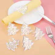 Star Christmas Tree Serviette Buckle Holder Decor Wedding Party Napkin Ring 6Pcs