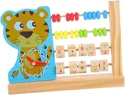 Vaguelly Clock Computing Rack Educational Toy Arithmetic Abacus Math Toy Counting Frame Early Learning Toy Clocks Toys Creative Calculation Stand Early Educational Plaything Wooden