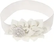[COMPUKAS] Floral Decorative Wide Elastic Waist Strap for Dresses Comfortable Stretch Belt for Dance Performances Versatile Fashion Belt Easy to Clean and Maintain