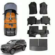 TPE Floor Mats and Boot Liner for Ford Everest UB 7 Seater 2022 to 2025