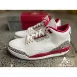 高品質 SNEAKERS AIR JORDAN 3 CARDINAL RED 白紅 爆裂紋 CT8532-126