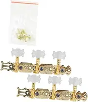 Yardwe 1 Set Golden Guitar Control Knobs with Tuning Pegs Screws Rotary Design for Easy Replacement Workmanship for Enhancing Your Instrument Style