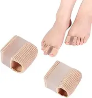 Pack of 2 Tubular Bandages Silicone Toe Straightener Hallux Valgus Correction, Gel Large Toe Spacer with 2 Loops, Double Hole Toe Orthosis for Bunion Pain and Overlapping Toes Women Men