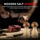 2 Pcs Wood Salt and Pepper Grinder Set Mushroom Shape Manual Salt and -