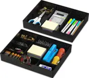 SimpleHouseware Drawer Organiser Tray with 9 Adjustable Compartments, 2 Pack,...