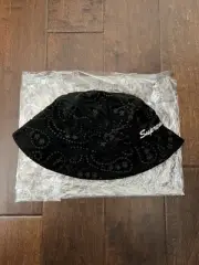 Supreme FW23 Velvet Paisley Boonie Hat Cap Black Size M/L New IN HAND