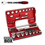 Sidchrome 18 Piece 3/8” Drive Metric Rotator Socket Set Detection Box SCMT13151