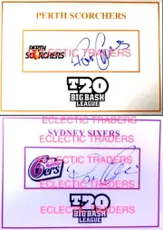 Pat Cummins SIGNED Sydney 6ers Sixers & Perth Scorchers T20 BBL Cards. Captain.