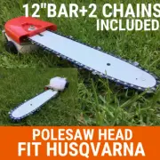 Chainsaw W/12" Bar+2chain Fit HUSQVARNA SQUARE shaft 24mm Pole GRASS TRIMMER