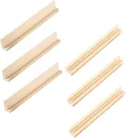 INOOMP 6pcs Domino Stand Domino Holder Trays Organizer Small Rack Stands Base Colored Six Rack-o Dominoes Large Support Racks Holders Stacking Domino Game Accessories Supply Wood