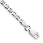 7 Inch Sterling Silver 3.15mm D/C Flat Anchor Curb Chain
