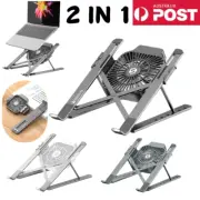 2IN1 Notebook Radiator Laptop Tablet Cooler Cooling Fan Stand Gaming Video AU