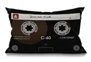 Retro Audio Cassette Throw Pillow Music Record Player Low Noise 80s Plastic