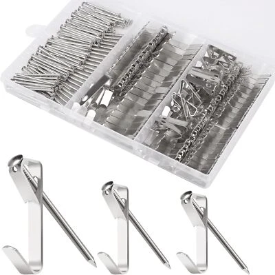 184 Pieces Picture Hanging Kit, 20lb, 184 Pieces, Stainless Steel, Silver
