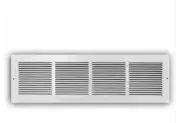14 in. x 6 in. 1-Way Steel Baseboard Return Air Grille in White No Screws