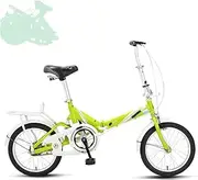 Folding Adult Bicycle, 16 Inch Young Men and Women Ultra-Light Portable Mini Bicycle Shock Absorber Spring Widened Comfortable Seat