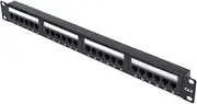 24 Port Patch Panel, Heavy Duty RJ45 Cat6 Network Patch Panel 19 Inch Wallmount or Rackmount 1U Ethernet Patch Panel for Cat6 Cat5e Cat5, 110 or Krone Impact Tools Compatible