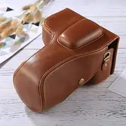 Qiu Qiupeng Full Body Camera PU Leather Case Bag for Nikon D3200 / D3300 / D3400 (18-55mm / 18-105mm Lens)(Black) (Color : Brown)