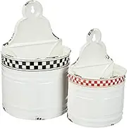 Vacchetti 6449980000 Storage Box, Metal, White, Black, Red, Small, 2 Units