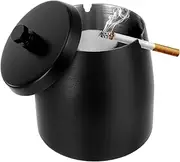 Large Outdoor Cigarette Ashtray with Lid Smokeless Stainless Steel Ash Trays Covered Windproof Smell Proof Ashtrays for Outside Patio Home Odorless Office Tabletop