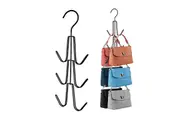 Purse Hanger Organizer for Closet Space Saving Handbag Holder Storage Hook for Belts Scarves Hats Ties-Black
