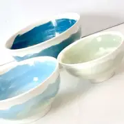 Anthropologie Pepper and Vetiver Oceana Nesting Bowls Set of 3 Salad/Cereal NEW