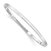 .925 Sterling Silver Rhodium Plated Kid's 3mm Slip-On Polished Bangle 5"