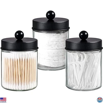 Chic 3-Pack Apothecary Jar Canisters - Stylish Organizer Set with Steel Lids