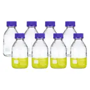 8 Pack Media Storage Bottles, 500ml Borosilicate Glass Graduated Bottles Clear