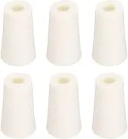 uxcell Tapered Shaped Silicone Stoppers 21 to 28mm, 6 Pcs White Tapered Lab Seal Plugs with Hole for Sealing, Test Tubes, Flasks