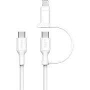 Belkin BoostCharge Pro 1.5m 2 in 1 Cable with USB-C and Lightning Connector (White)