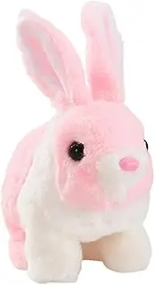 Realistic Electric Bunny Toy,Realistic Electric Jumping Rabbit Figurine - Walking Bunny Plush Toy for Girls Boys Kids Children