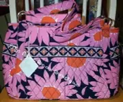 Vera Bradley Retired Loves Me Stephanie Style Bag Purse Floral Daisy Rare