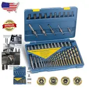 Industrial 55-Piece Multi-Spline and Drill Bit Extractor Set - Chrome Finish