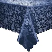 Smiry Rectangle Table Cloth, Waterproof Heavy Duty Vinyl Tablecloth, Wipeable Washable Table Cover for Kitchen and Dining Room (Navy Blue, 54" X 108")