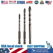 3pcs Four-Flute Eccentric Drill Drilling Glass Tile Punching Triangle Drill bit
