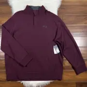 Polo Ralph Lauren Men's Size XXL Wine Double Knit Jersey 1/4 Snap Pullover Shirt