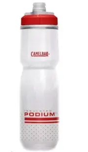 CamelBak Insulated Bike Water Bottle - Easy Squeeze Bottle 24oz Red/White