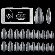 Modelones Medium Almond Nail Tips for Christmas Nails Art, 500Pcs Pre-shaped Full Matte Cover False Nails No Filed Stronger Adhesion Acrylic False Press on Nails for Nail Extension DIY Salon, 10 Sizes